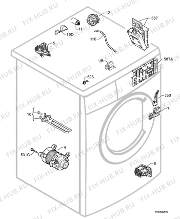 Взрыв-схема стиральной машины Aeg Electrolux L60824 - Схема узла Electrical equipment 268